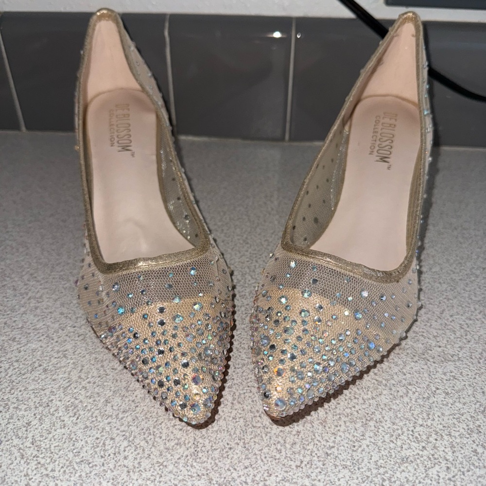 Women's Gold Embellished Heels